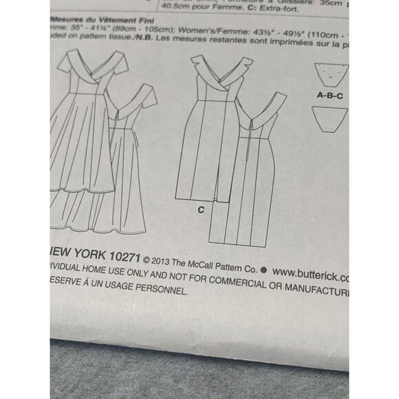 Butterick B5930 Dress Sewing Pattern Size 18W 20W 22W 24W Retro 2013 uncut - Picture 4 of 4